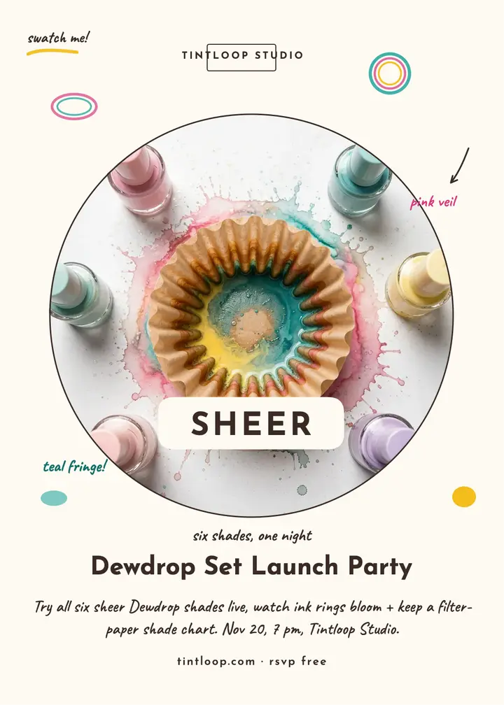 Tintloop sheer polish launch party invitation: nail polish launch invitation template