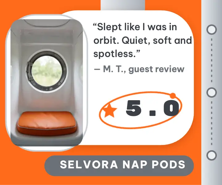 Nap pod lounge five-star review ad template