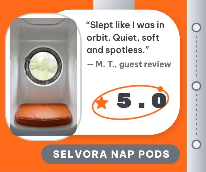 Nap pod lounge five-star review ad template