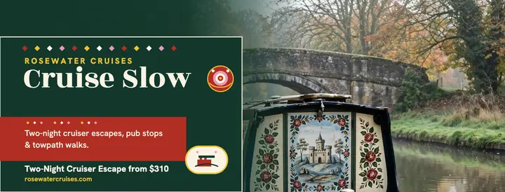 Rosewater Cruises narrowboat escape cover template