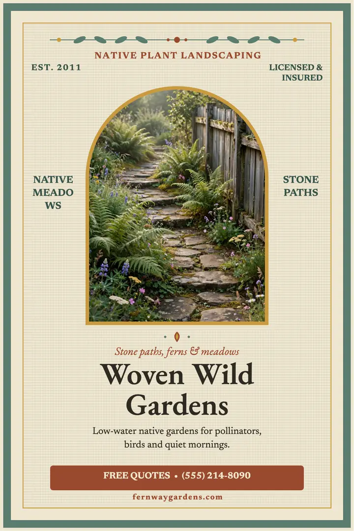 Fernway Gardens native landscaper poster template