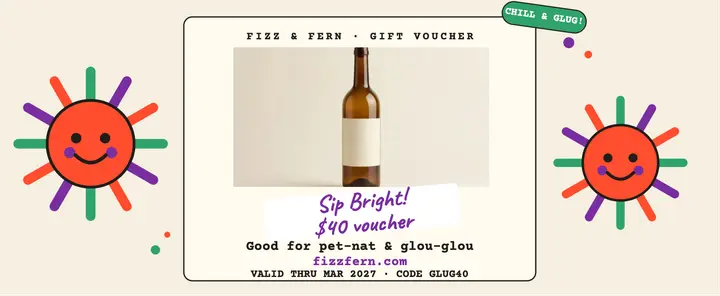 Fizz and Fern Sip Bright wine voucher template