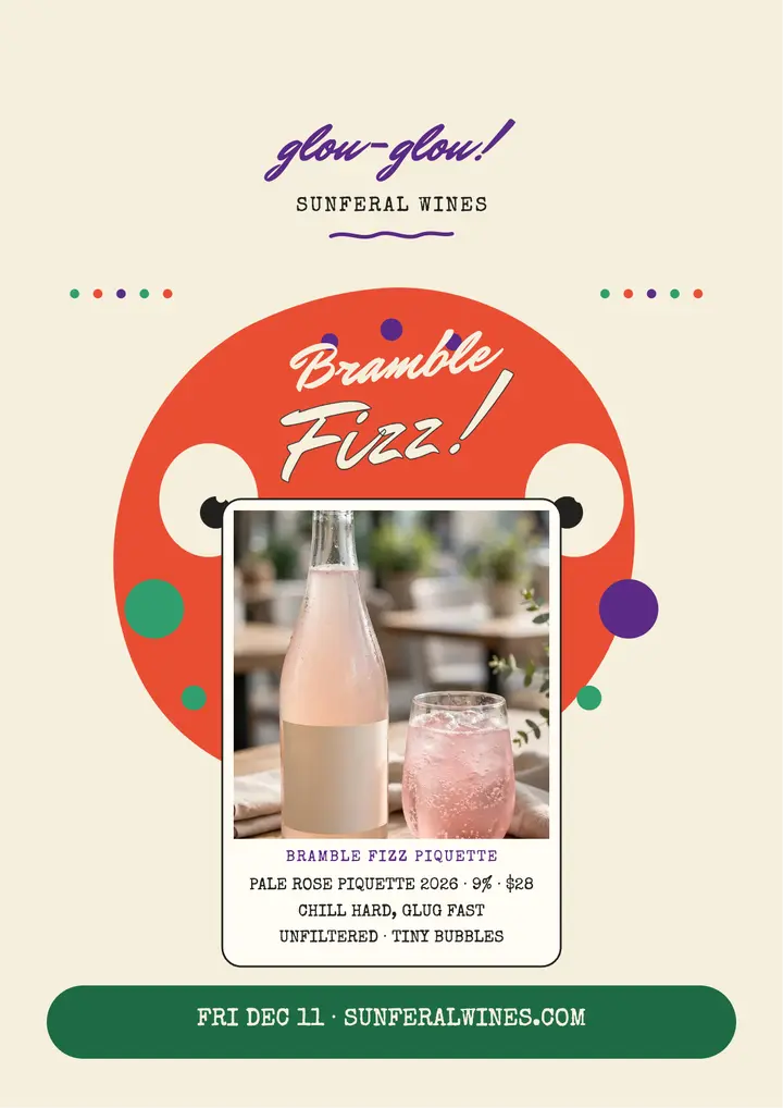 Sunferal Bramble Fizz wine drop flyer template