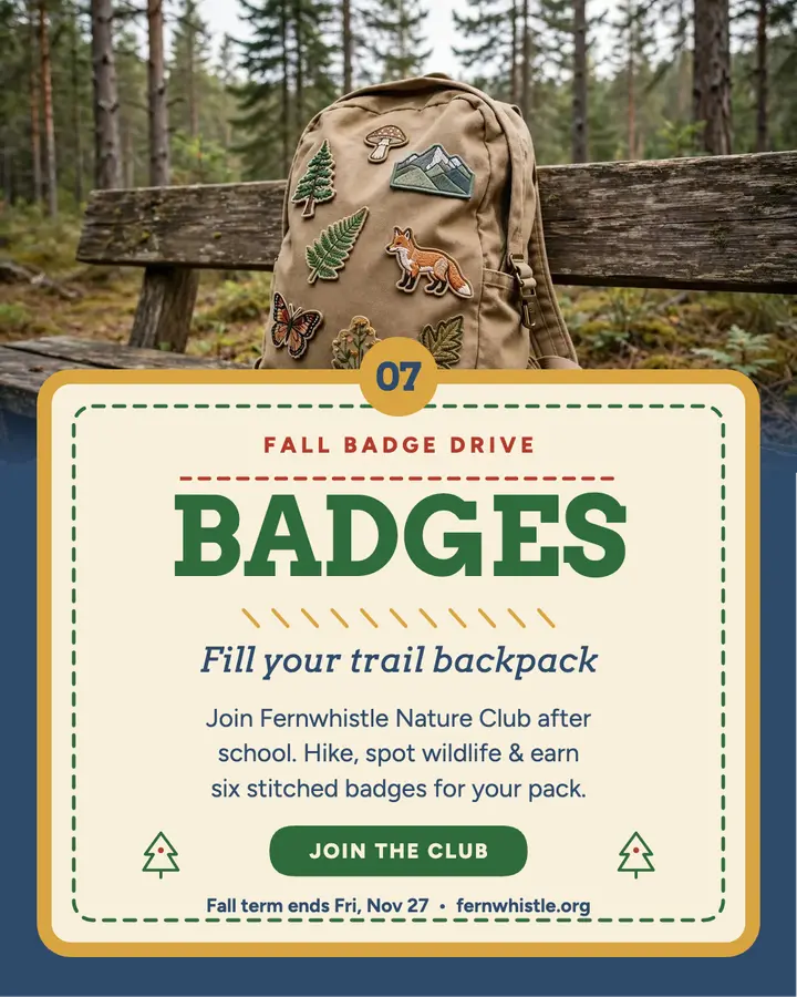 Fernwhistle badge drive patch post template