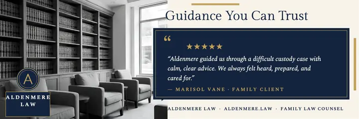 Aldenmere Law client review header template
