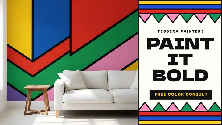 Paint it bold geometric mural thumbnail template