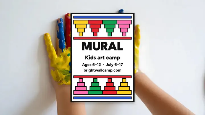 Mural camp kids art camp thumbnail template