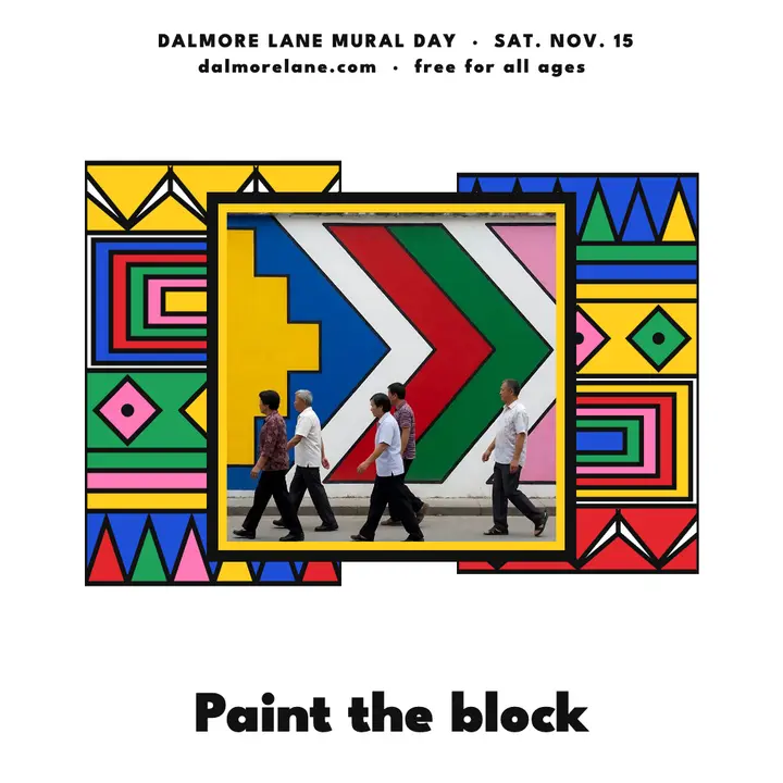 Community mural day geometric square post template