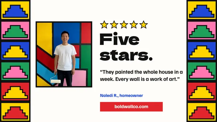 Bold Wall Co. five-star review thumbnail template