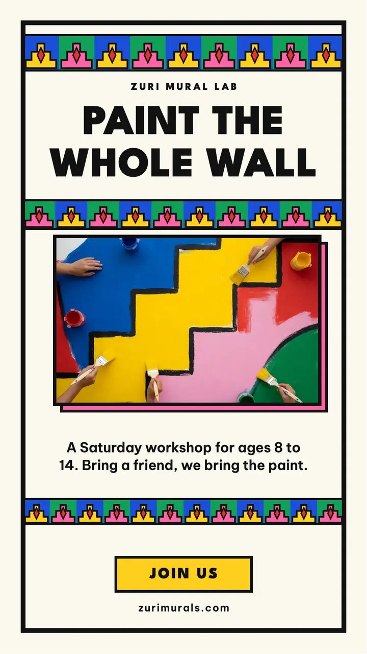 Zuri mural lab: mural art workshop story template