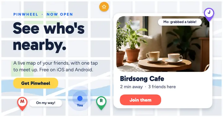 Pinwheel friends map app launch: app launch post template