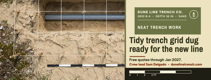 Dune Line tidy trench Facebook cover: trench service facebook cover template