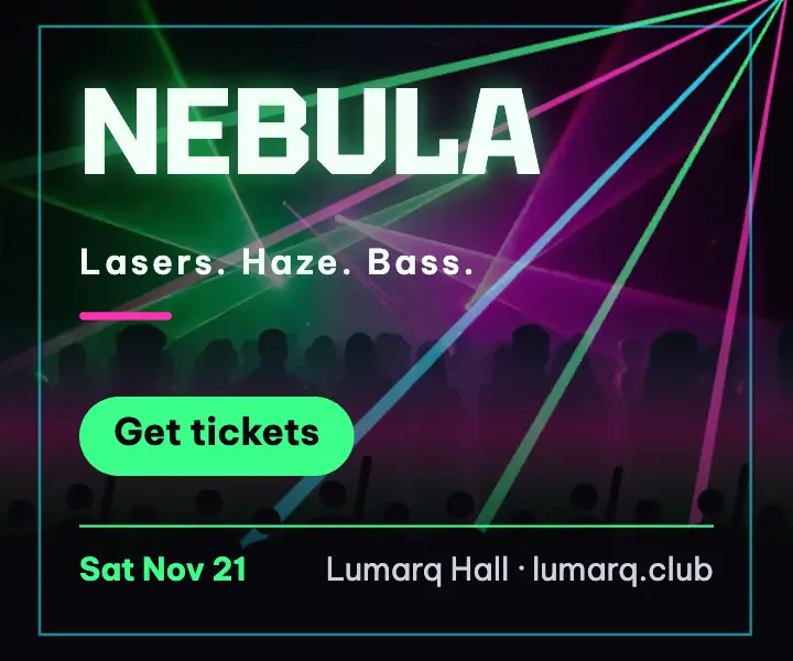 Nebula laser club night medium rectangle ad template