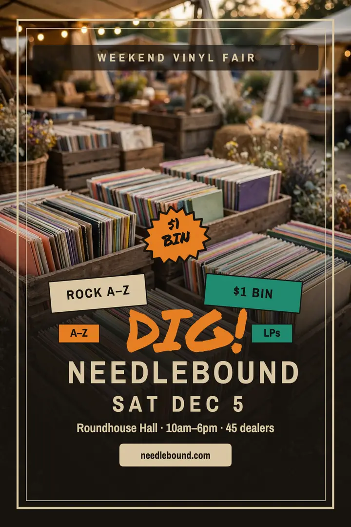 Needlebound weekend vinyl fair poster template