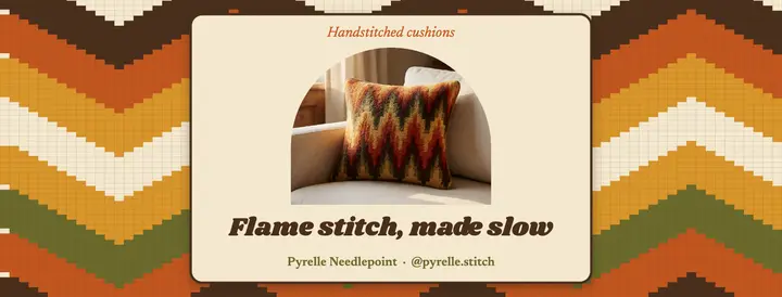 Pyrelle needlepoint cushion shop cover template