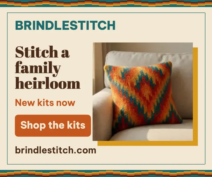 Brindlestitch needlepoint kit launch ad: needlepoint kit launch ad template
