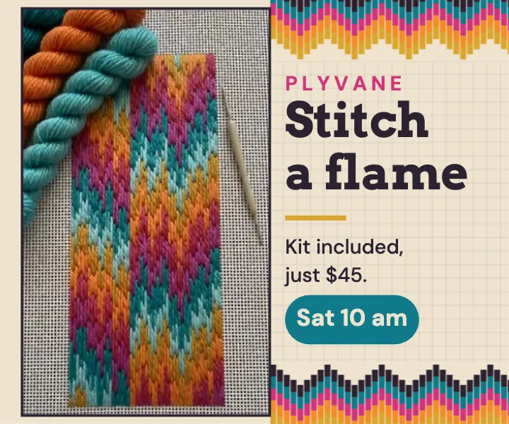 Plyvane needlepoint workshop bargello ad template