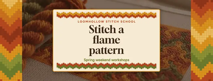 Loomhollow needlepoint spring workshops cover: needlepoint workshop cover template