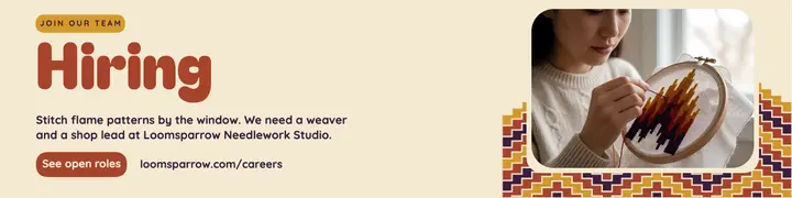 Needlework studio hiring LinkedIn banner, bargello flame template