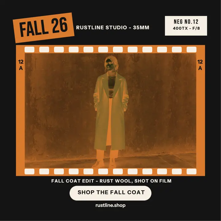 Rustline fall coat negative strip post template