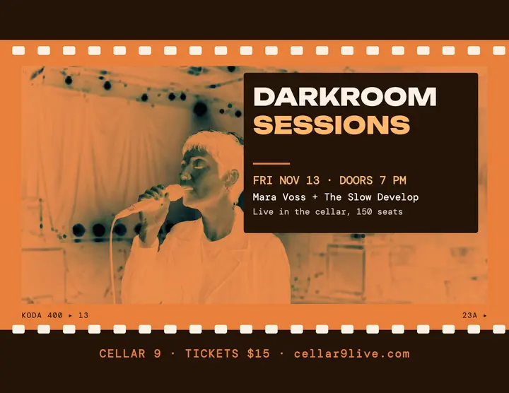 Darkroom Sessions live music flyer, Cellar 9 template