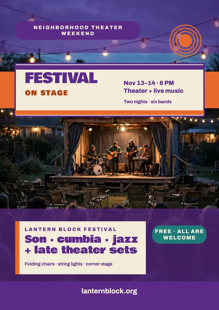 Lantern Block Festival weekend flyer template