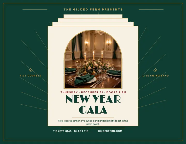 Gilded Fern New Year gala flyer template