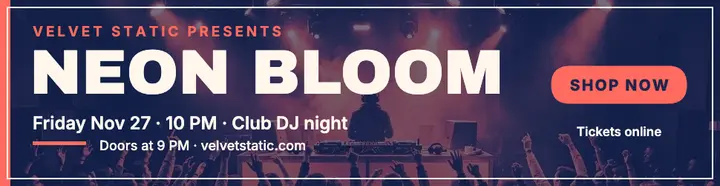 Neon Bloom DJ night billboard template