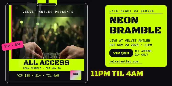 Neon Bramble VIP night pass post template