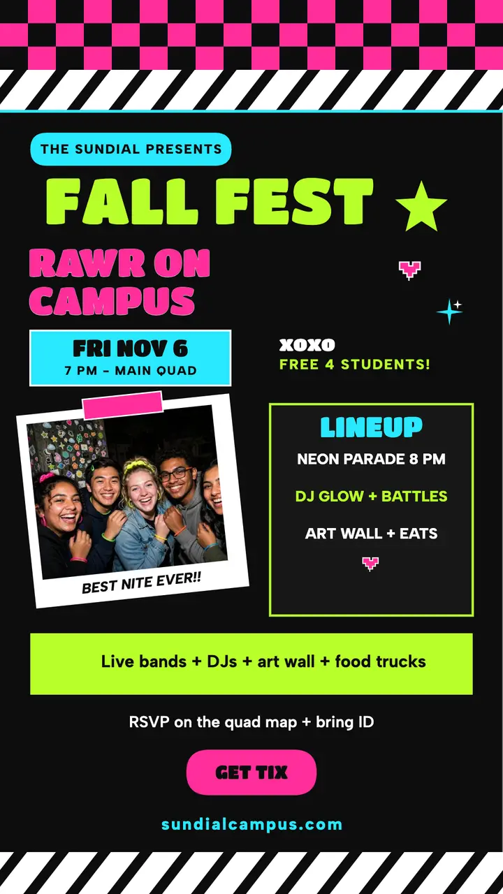 Neon campus fall fest story template