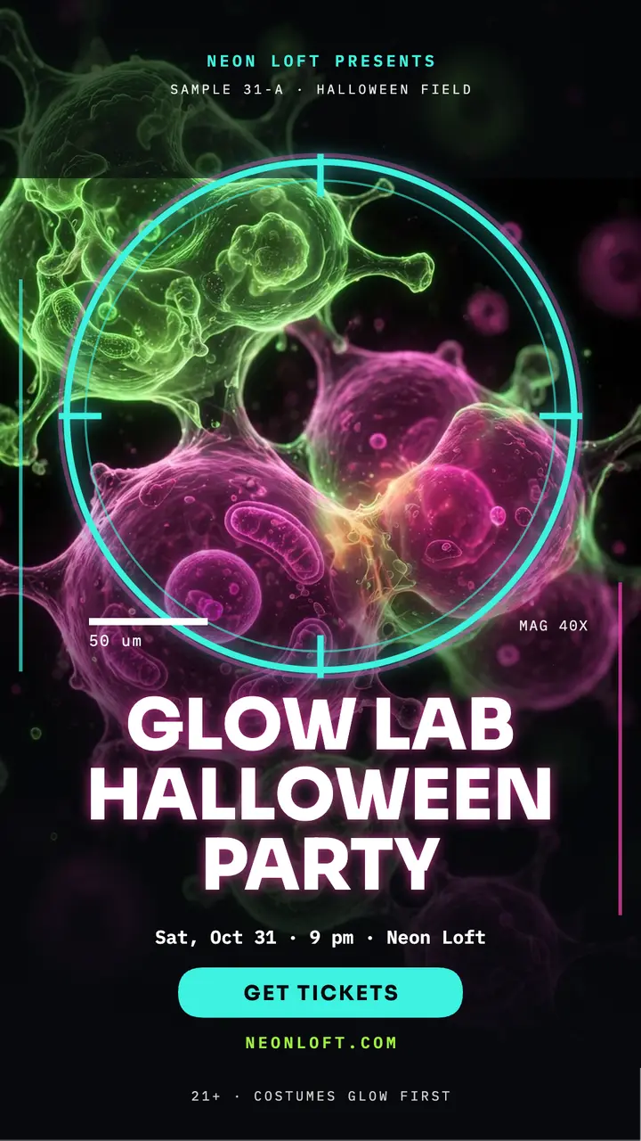 Glow Lab Halloween party neon story template