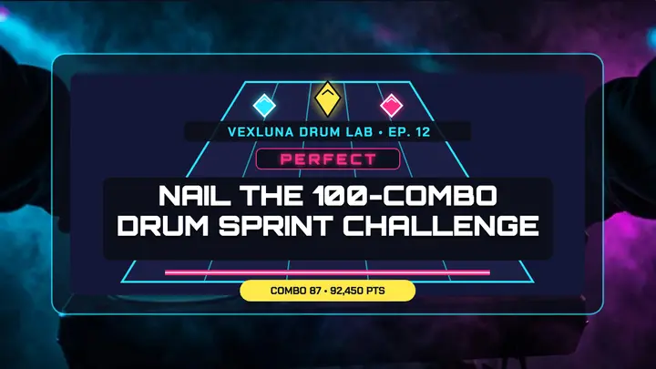 Vexluna 100-combo drum sprint thumbnail template