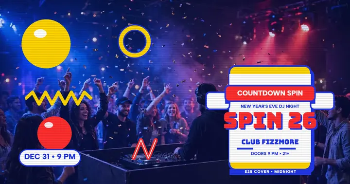 Countdown Spin NYE DJ night post template