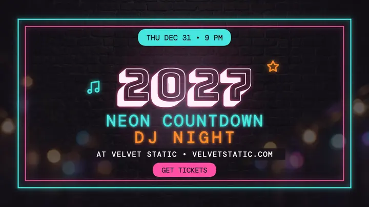 Velvet Static Neon Countdown DJ night thumbnail template