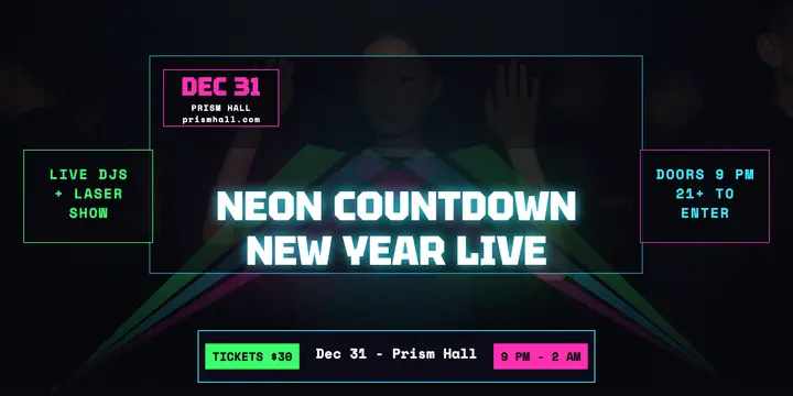 Prism Hall Neon Countdown laser post template