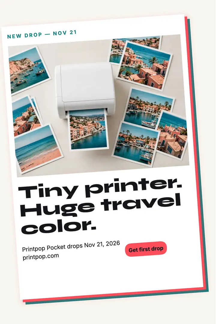 Printpop Pocket printer launch poster template