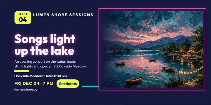 Lumen Shore Sessions lakeside concert post template