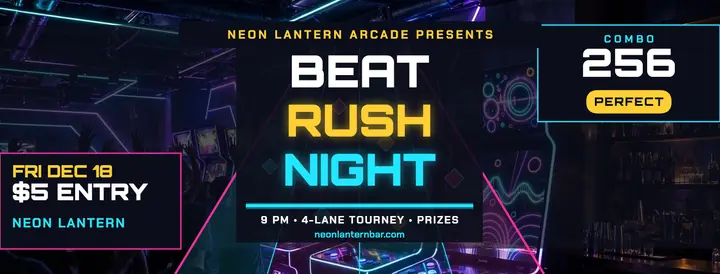 Neon Lantern Beat Rush night cover template