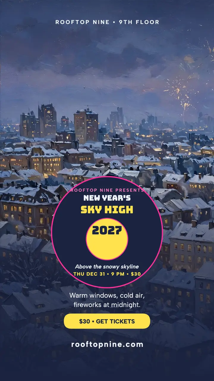 Rooftop Nine New Year story template