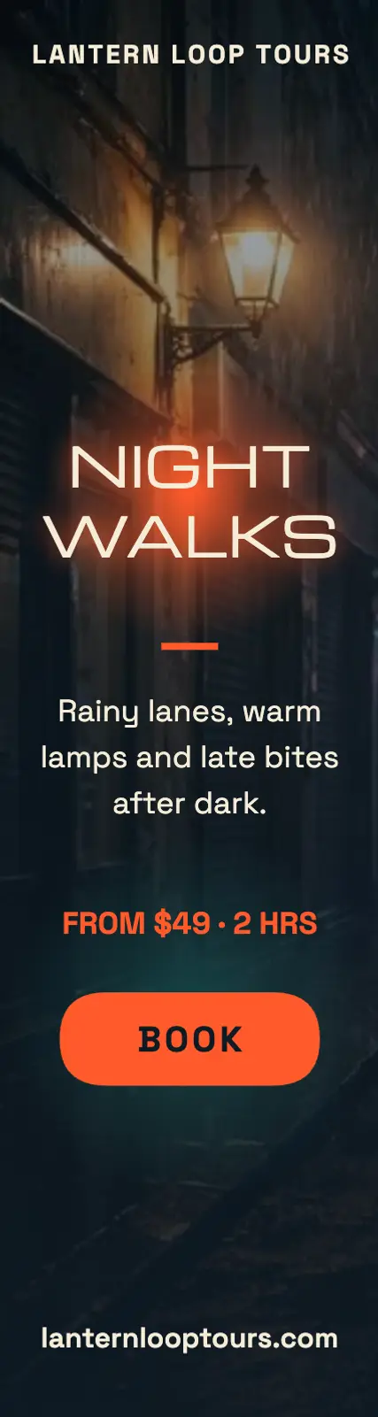 Lantern Loop night walks skyscraper ad template