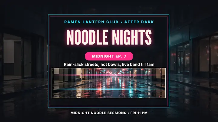 Ramen Lantern Club noodle nights thumbnail template