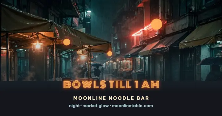 Moonline late bowls neon night post: noodle bar facebook post template