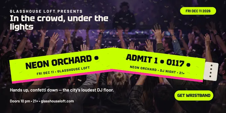 Neon Orchard DJ night wristband post template