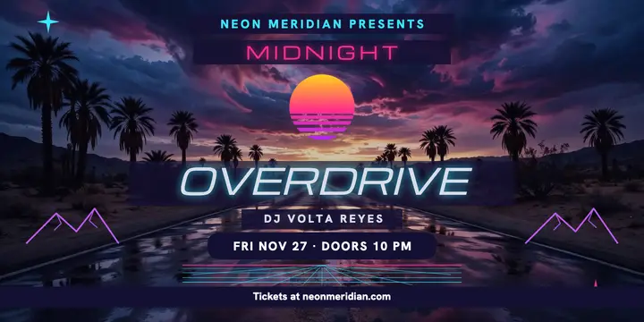 Midnight Overdrive synthwave DJ night post template