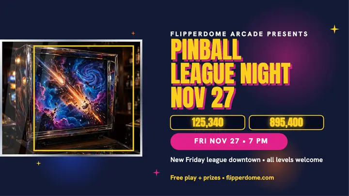 Flipperdome pinball league night thumbnail template