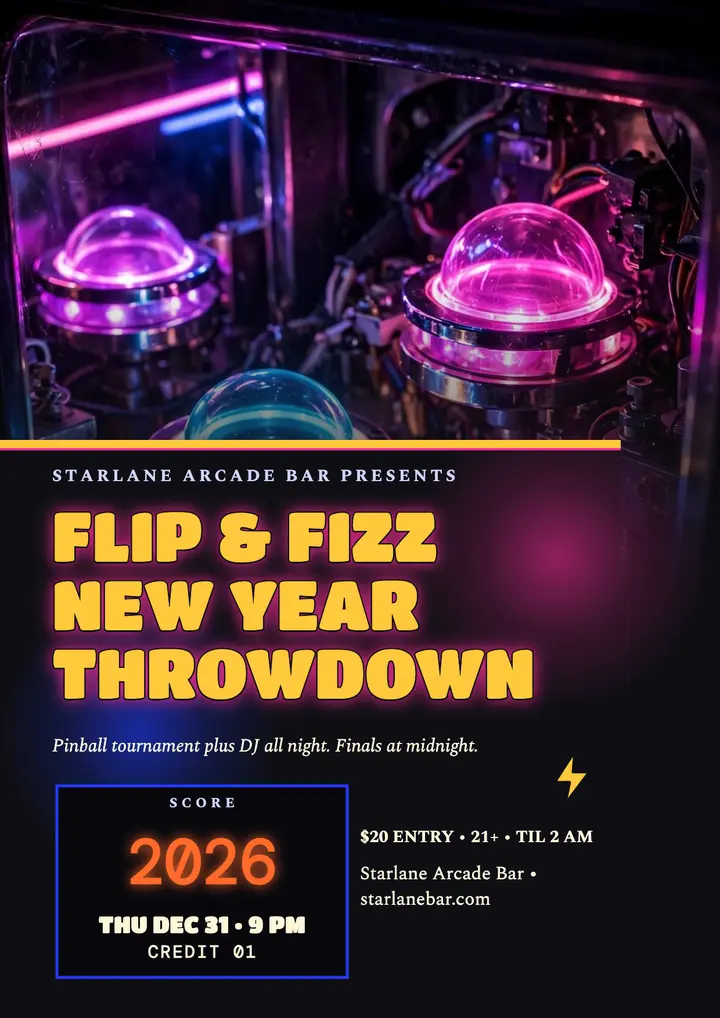 Starlane Flip and Fizz New Year flyer template