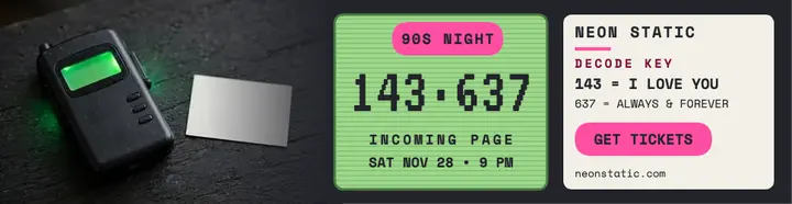 Neon Static 90s night billboard template