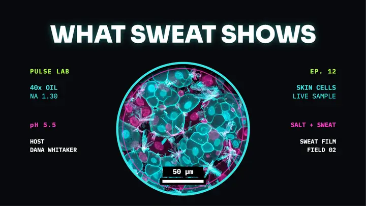 Neon sweat science thumbnail, Pulse Lab template