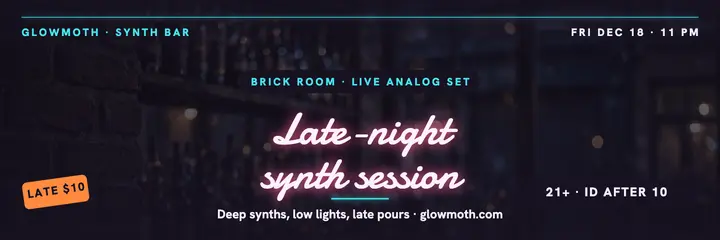 Glowmoth synth session neon header template