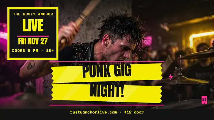 Rusty Anchor punk gig night thumbnail template